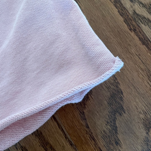 AMO Distressed Crewneck Cotton Cuffed Pink Sweatshirt - Picture 7 of 10